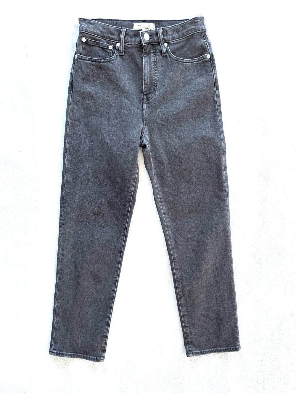 Madewell Classic Straight Denim Jeans, Washed Black, Size 25